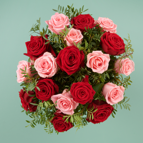 Roos Rood Boeket Roos rood-roze bestellen? | Topgeschenken.nl