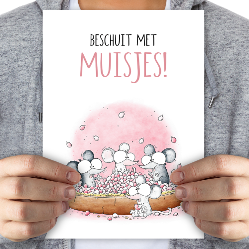 Beschuit met muisjes! Meisje - mega