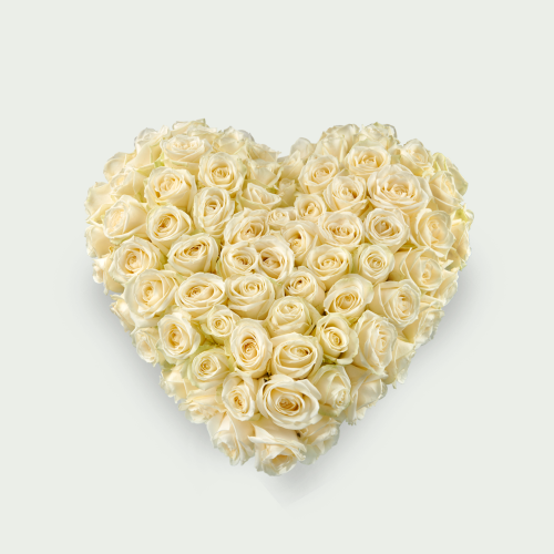 Serene heart white - 35 cm