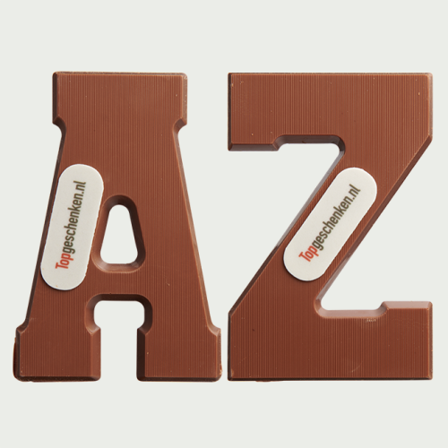 Chocolate letters A-Z with logo