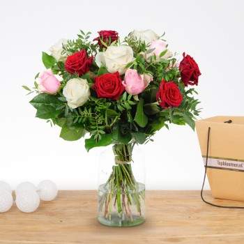 Bouquet Romy red pink and white