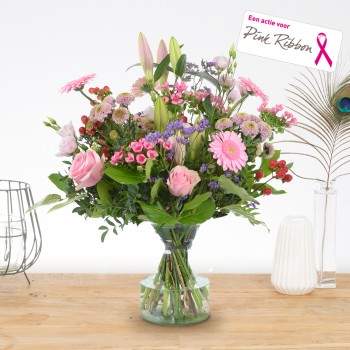 Boeket voor Pink Ribbon