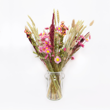 Dried Flowers Bouquet Pink incl. vase