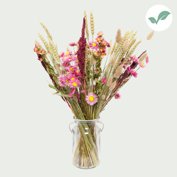 Dried Flowers Bouquet Pink incl. vase