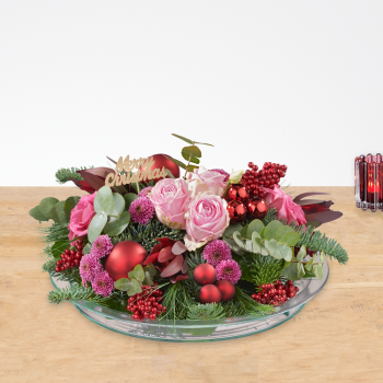 Bloemstuk Kerst Roze