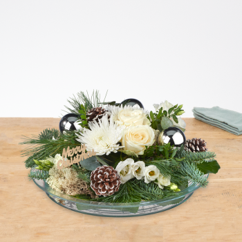 Bloemstuk Kerst Wit