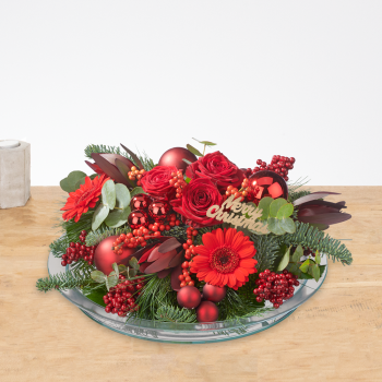 Bloemstuk Kerst Rood
