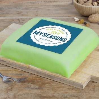 Marsepein fototaart groen
