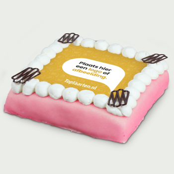 Marzipan photo cake deluxe pink