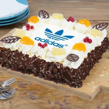 Slagroom fototaart chocolade