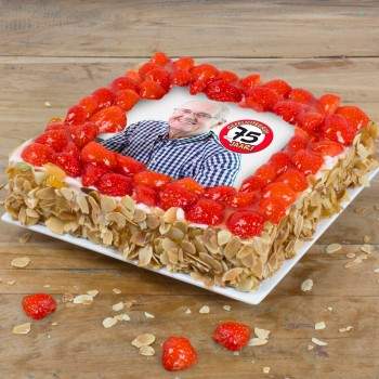 Aardbeien fototaart