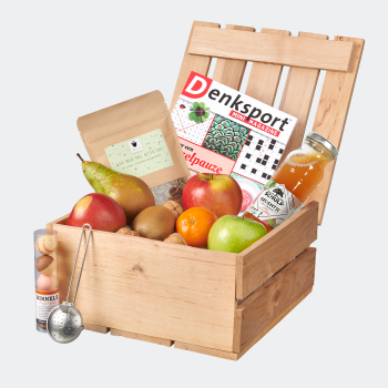 Fruitkist met geschenken Beterschap