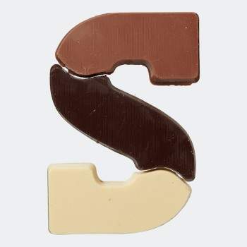 Chocoladeletter S drie smaken