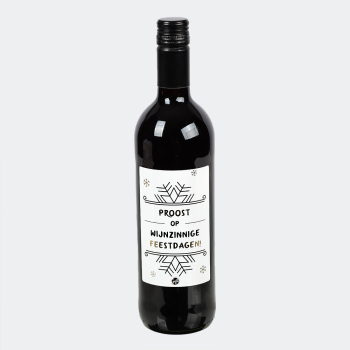 Rode wijn 'Proost op wijnzinnige feestdagen!'