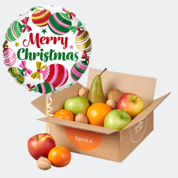 Fruit box small with Merry Christmas balloon