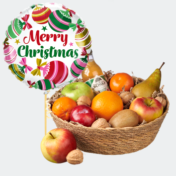 Fruitmand middel met Kerst ballon