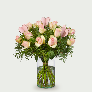 Love bouquet Roos pink