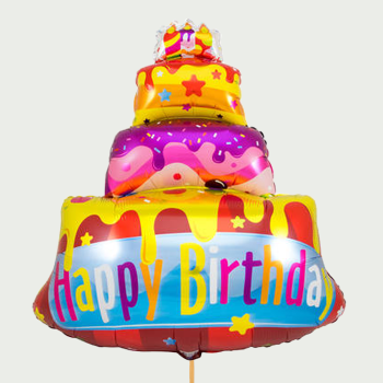Grote taart ballon Happy birthday