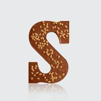 Chocoladeletter karamel-zeezout - S