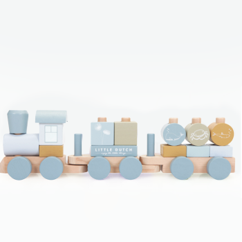 Wooden toy train Blue