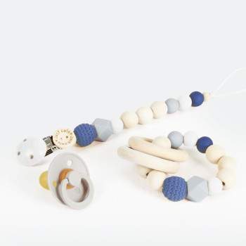 Speenset blauw-grijs
