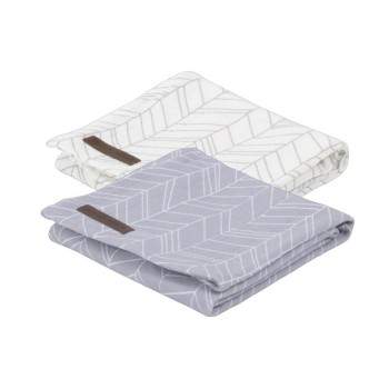 Swaddle set grey leaves