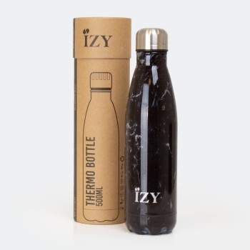 IZY Thermo fles Marble black