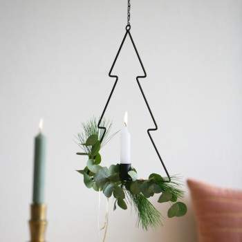 Brievenbus kerstboom met kaars