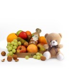 Fruitmand met knuffelbeer klein