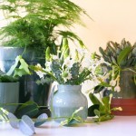Brievenbus bloemen wit