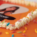 Festive marzipan photo cake orange