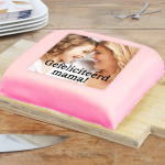 Marzipan photo cake pink