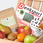 Fruitkist met geschenken Beterschap