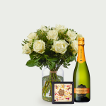 Marriage bouquet Roos white small