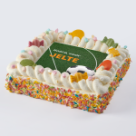 Whipped cream cake Football field