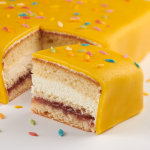 Festive marzipan cake yellow