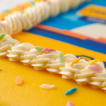 Festive marzipan photo cake yellow