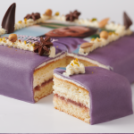 Luxurious marzipan photo cake purple