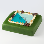 Luxurious marzipan photo cake green